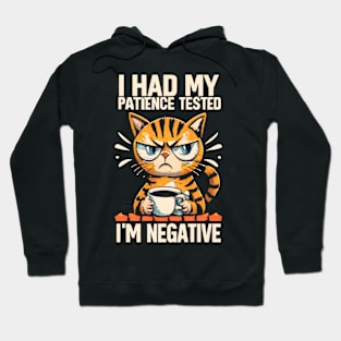 I Had My Patience Tested, I'm Negative Funny Cat Cat Hoodie